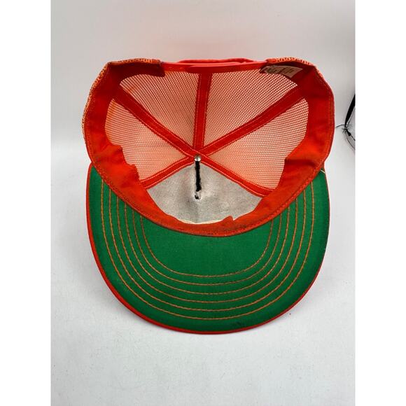 Vtg Leopards Van Vleck Snapback Mesh Trucker Hat Cap Black Orange High School - Picture 8 of 11